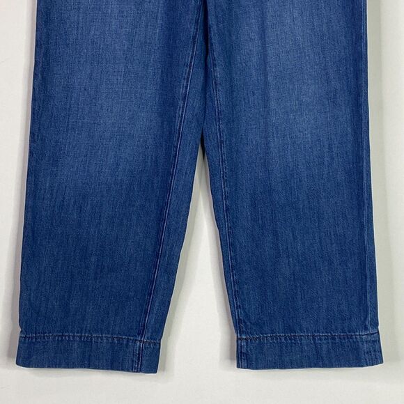 LOFT 2023 High Rise Wide Leg Exposed Button Fly Crop Jeans Women's Size 6 - Picture 5 of 10